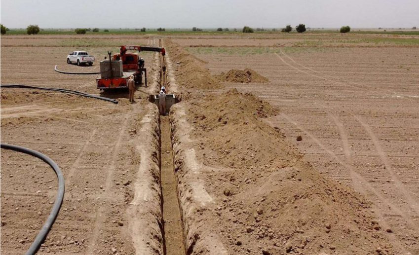 کانال زنی آبیاری زیرسطحی